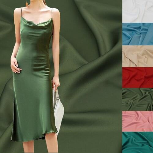 Satin polyester fabric Highend dress Simulation silk Acetate cloth Gift box lining cloth Satin satin Solid color sewing fabric
