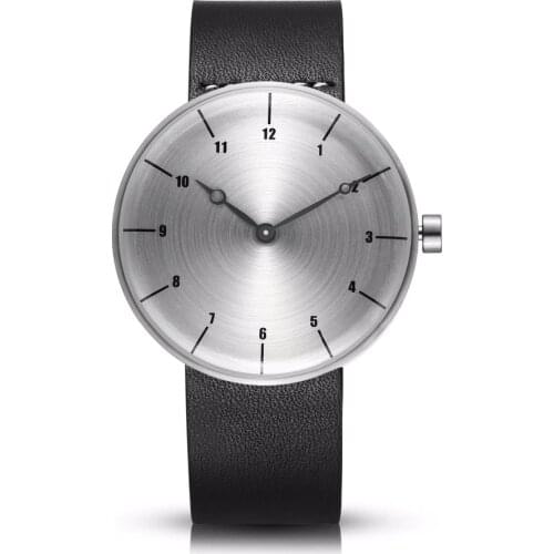 Time100 men Watches simple style leather strap quartz men wristwatch casual style analog display date black color
