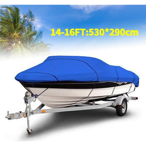 1 Pcs Blue Universal Heavy Duty Fishing Ski Boat Cover For 11-13' 14-16' 17-19' 20-22' V-Hull Waterproof