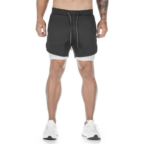 Mens running training basketball shorts Double-layer sports shorts