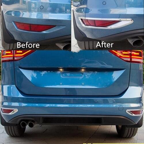 For Volkswagen VW Touran 2016 2017 Car Rear Tail Fog Light Lamp Cover Trim Styling Car-covers Sticker 2Pcs Chrome ABS