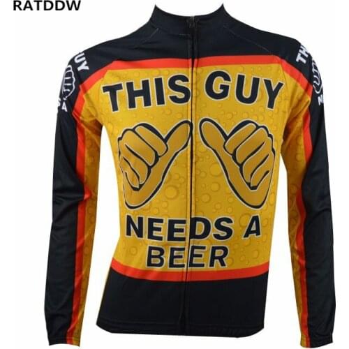 This Guy Needs a Beer Winter Cycling Clothing Clothes Long Sleeve Bicycle Clothing Ropa Ciclismo Bike Clothes