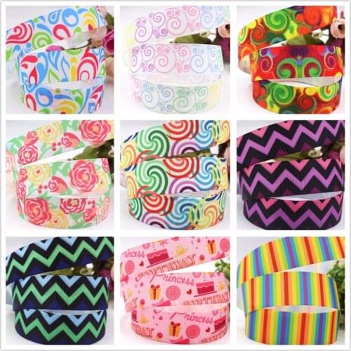 16105H40 , 22MM wave Printed grosgrain ribbon, DIY handmadeHair accessories Material wedding gift wrap