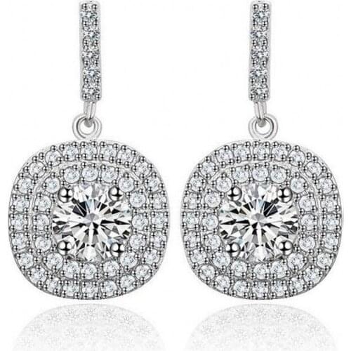 Top Selling 2017 New Arrival Luxury Jewelry Stunning Pave 10kt White Gold Filled Clear 5A CZ 5 Color Women Girls Earring Gift