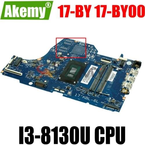 AKEMY For HP 17-BY 17-BY00 17G-CR 17Q-CS Laptop Motherboard L22737-601 L22737-001 6050A2982701 SR3W0 I3-8130U CPU DDR4