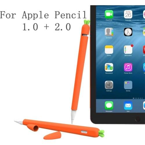 Cute Carrot Silicone Pencil Case For Apple Pencil 2/1 Case For iPad Tablet Touch Pen Stylus Cartoon Protective Sleeve Cover