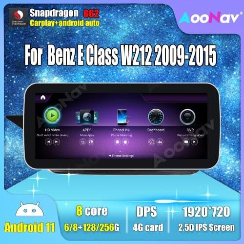 12.5" Android 11.0 Multimedia Car Radio Player For Benz E Class W212 2009-2016 Stereo Bluetooth 4G WIFI Navigation GPS Carplay