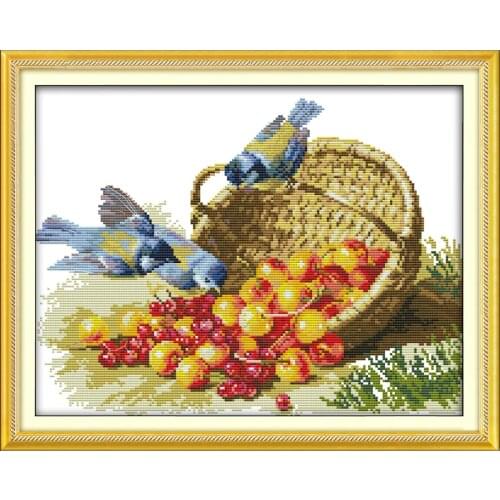 Everlasting Love Christmas Bird And Fruit Ecological Cotton Chinese Cross Stitch Kits 11 CT And 14 CT New Store Sales Promotion