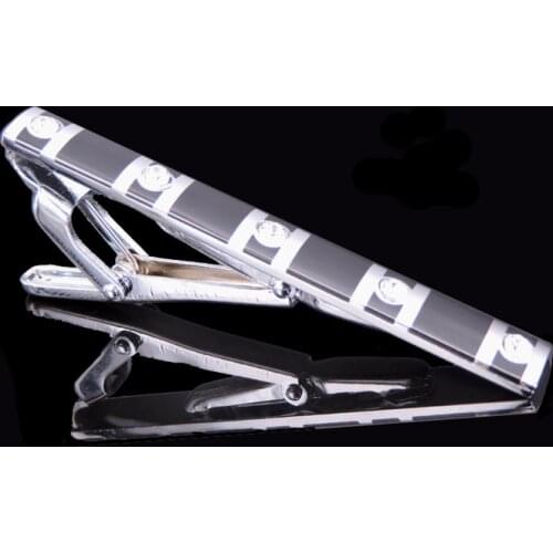 New white crystal tie clip spring fashion jewelry mens business shirt suit tie badge pin teachers Day gift tie clip