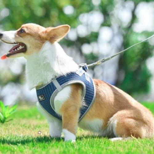Dog Cat Collar Vest Harness Reflective Dog Harness Polyester Nylon Mesh For Puppy Small Medium Large Pet Dog Walking