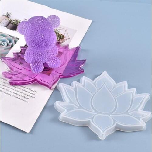 Transparent Silicone Mould Dried Flower Resin Decorative Craft DIY Lotus coaster Mold epoxy resin molds for jewelry
