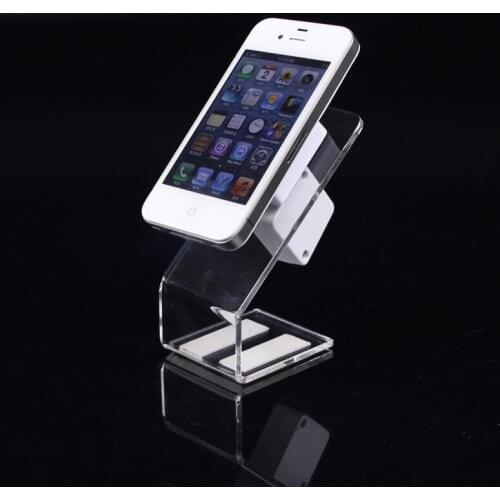 Retail 5pcs Cellphone Security Display Stand Anti-theft Alarm Holder Acrylic Mobile Phone Stand Shelf Showcase for Store Supply