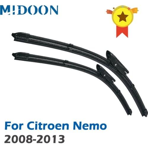 MIDOON Wiper Front Wiper Blades For Citroen Nemo 2008 - 2013 2012 2011 2010 2009 Windshield Windscreen Front Window 26"+19"