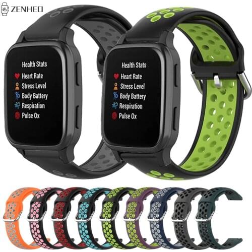 Silicone Watchband For Garmin Venu SQ Replacement Watch Strap for Garmin Vivoactive 3 4/Forerunner 245 245M 645