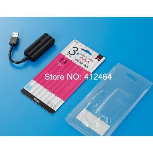 Folding Transparent PVC plastic clamshell blister packaging folded boxes,earphone blister tray packing ---PX3214