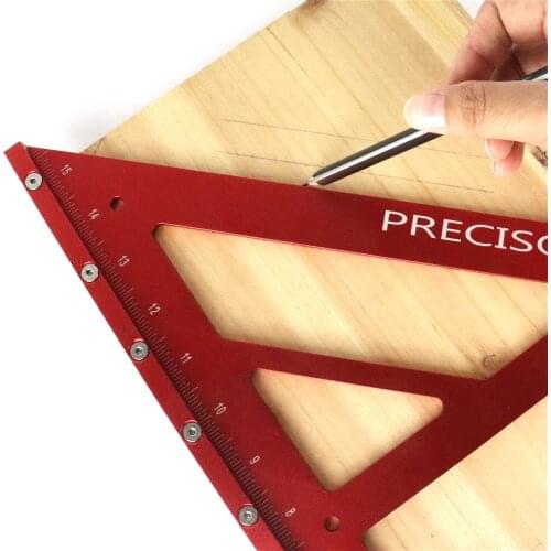Carpenter Inch Speed Square Woodworking Triangle Angle Ruler Aluminum Alloy Rafter Square Layout Tool Framing Marking Gauge
