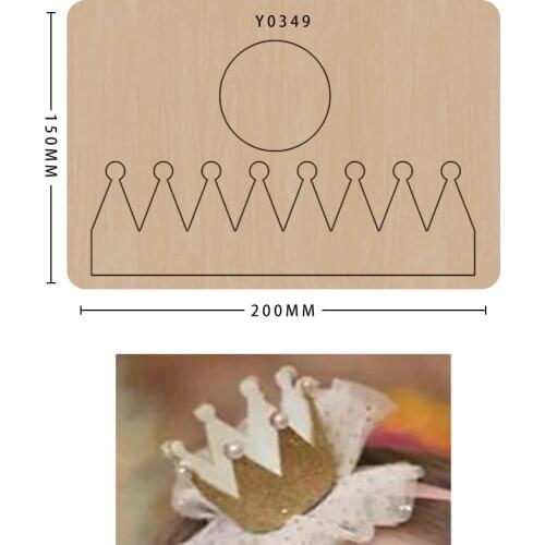 New Crown Hairpin Scrapbooking Wooden Mold Leather Mold Die-Cut Crafts Compatible with Most Die-Cut Machines