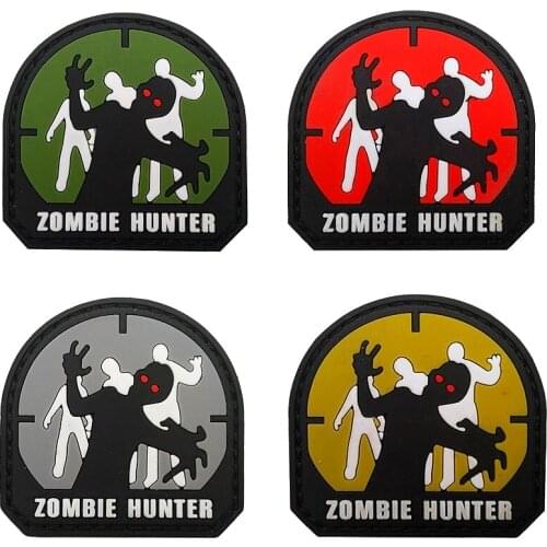 Zombie Hunter PVC Patch Emblem Sniper Badge Military Decorative Sewing Applique Embellishment Tactical Patches