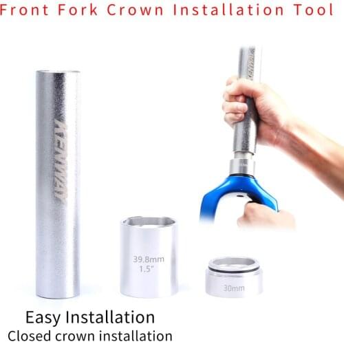 1 Set Bicycle Front Fork Crown Installation Tool Bike Fork Headset Steer Tube Front Fork Replacement Installation Tools