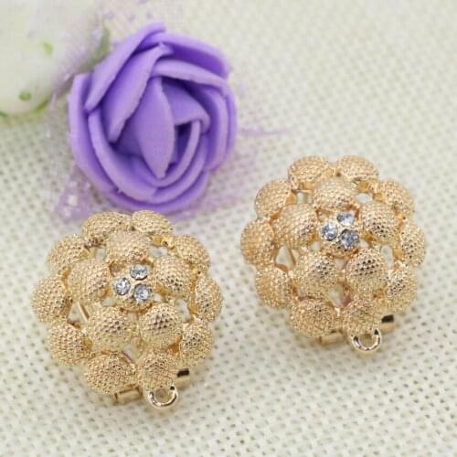 1 Pair 20mm High Grade Gold-color Frost Matte Flower Shape Ear Stud Earrings for Women Charms Gifts Jewelry B2824