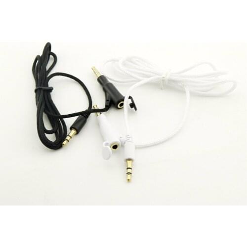 1pcs 3.5mm 3 Pole Male Plug to 3.5mm 4 Pole Male Plug+ 3.5mm 4 Pole Female Jack Audio Adapter Fabric Cable 1m / 3ft