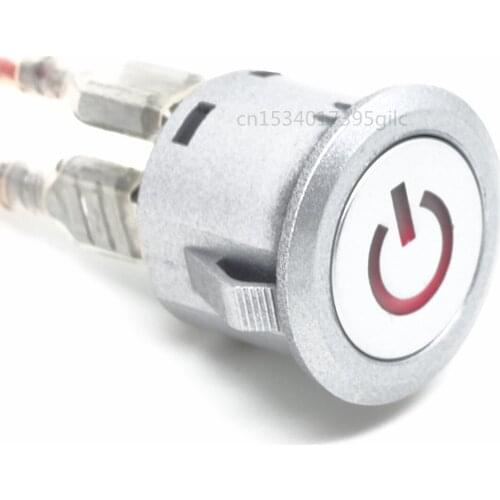 10PCS Self-locking power switch start button 22mm LED 12V-220V 10A car computer modified button reset
