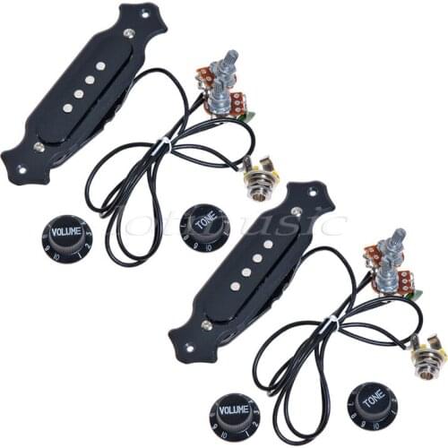 2sets Pre-Wired Cigar Box Guitar Pickup With Volume&Tone Pot Jack For Acoustic Classical Guitar
