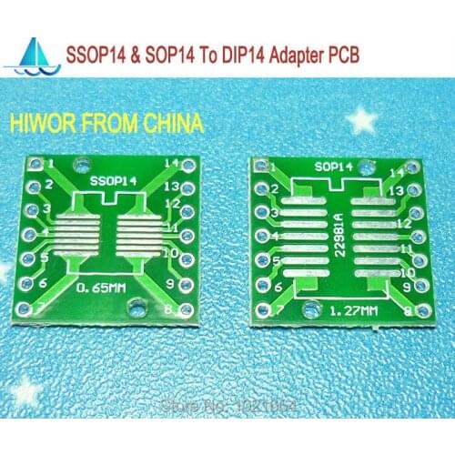 20pcs/lot SSOP14 SOP14 TSSOP14 MSOP14 To DIP14 SMD Adapter To DIP PCB Pinboard SMD Converter