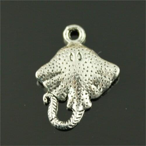 20pcs Charms Stingray Fish Mobula 21x13mm Antique Making Pendant Fit Vintage Manta Ray Charms DIY Handmade Jewelry