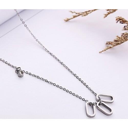 2017 Fashion Jewelry Zircon 3 Circle Necklaces Bijoux 316L Stainless Steel Rose Gold Chain For Women Birthday Gift