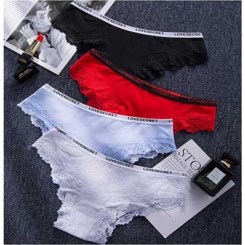 3Pcs/lot Sexy Panties Girls Soft Underwear Womens Lace Panties Seamless Cotton Lingerie Breathable Pants Sexy Briefs
