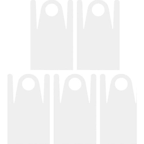 FASOLA 5Pcs White Plastic Disposable Aprons for Cooking Painting and More Waterproof Polyethylene