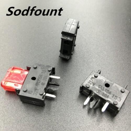 5pcs PA66 94V-0/brass 32V 15A PCB type 3pin small car insert fuse holder Positioning car insurance seat