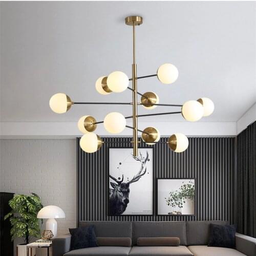8/10/12 Heads Postmodern Loft Molecular Pendant Light Art Creative Designer Glass Ball Villa Hotel Hall Led Hanging Lights