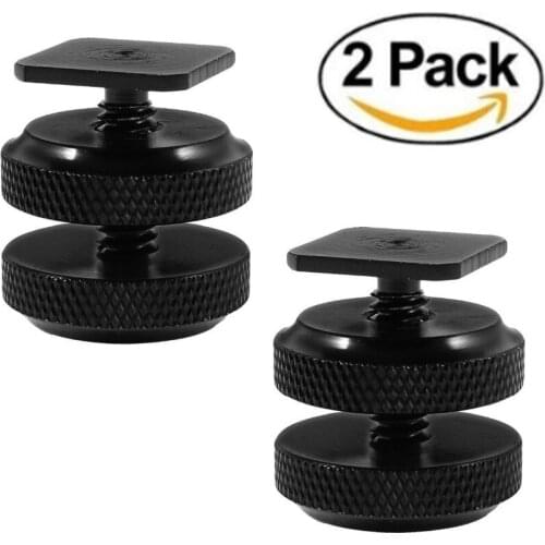Camera Hot Shoe Adapter Hot Shoe Mount w / Double Nuts to 1/4 "-20 Tripod Screw Adapter, Flash Shoe Mount for DSLR Camera Rig