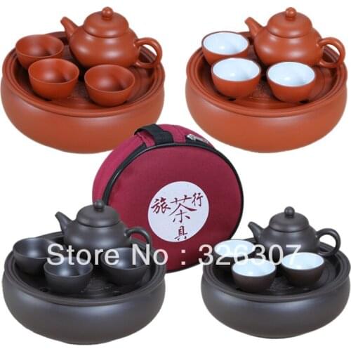 Free shipping Purple travel tea set portable kung fu tea set teapot tea set auto supplies