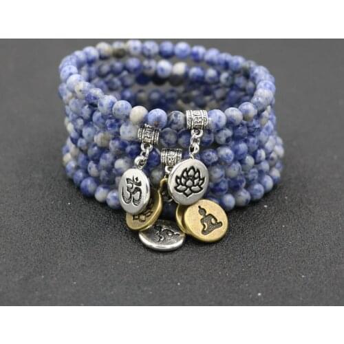 Natural Stone Beads bracelet Men Women Charm OM Meditation Buddha Bracelet Reiki Chakra Lotus Couple Bracelets Jewelry Love Gift