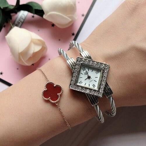 Cussi Women Watch Luxury Ladies Bracelet Watches Rhinestone Fashion Women Quartz Wristwatches Dress Watches reloj mujer Clock