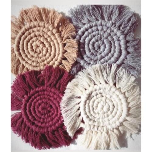 Colorful Macrame Coaster Round 4lü