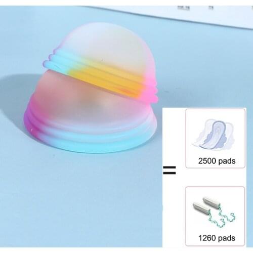 Colorful Menstrual Reusable Disc Flat-fit Design Menstrual Cup Extra-Thin Silicone Menstrual Disk Tampon/Pad Alternative