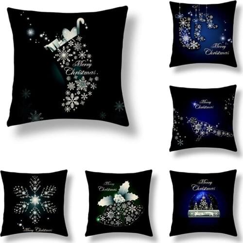 Decorative Cushion Case Cartoon Christmas Home Decor Throw Pillow Case Room Sofa Bed Cushion Cover Cartoon Pillowcase