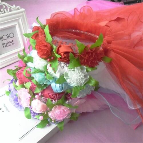 Girls Kids Flower Garland Headdress Princess Birthday Gift Party Wedding Favors Photography Head Veil Holiday Hairpiece Gift