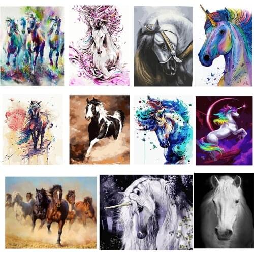 Paint By Numbers For Adults Children HandPainted Running Horse Oil Painting Home Decor Acrylic Painting