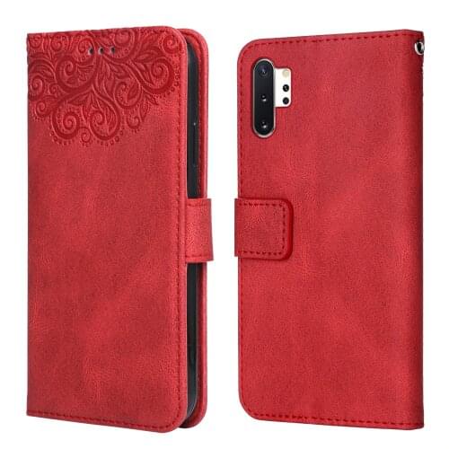For Samsung Galaxy Note10+ Flower Embossing Case SM-N971U SM-N971N 6.3''Wallet Flip Leather Case for Samsung Note10+ Cover