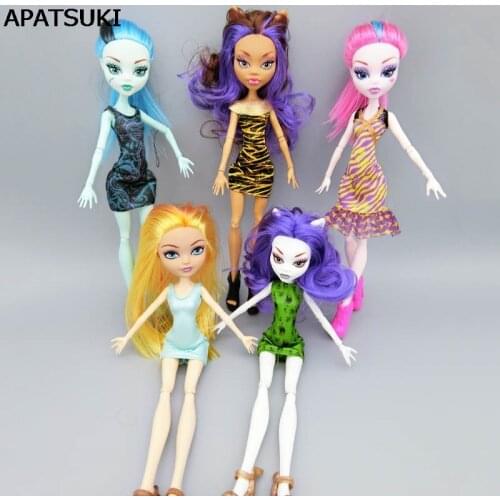 Fashion Wedding Dress For Monster High Dolls Dress Party Dresses Vestidos Clothes For Monster Doll Kid Toys