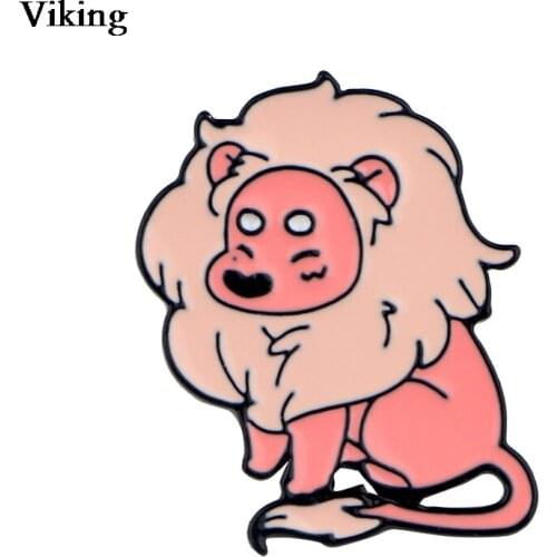 Cartoon Lion Metal Badges Cute Enamel Brooches Lapel Pin Collar Pins Backpack Chothing Brooch Women Men Kids Gift Jewelry G0930