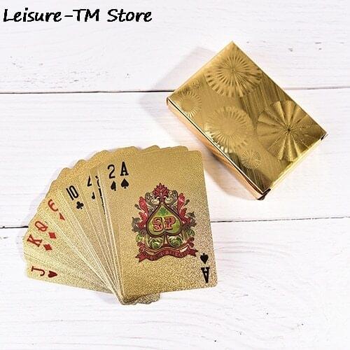 Deck Poker Waterproof Plastic PVC Playing Cards Set Black Gold Color Poker Card Sets Classic Magic Tricks Tool Poker Games 1PC