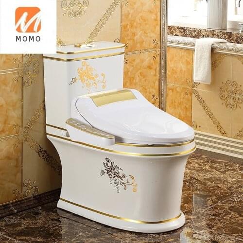 European toilet, gold intelligent water-saving toilet cover, instant toilet cover, automatic cleaning and drying Closestool