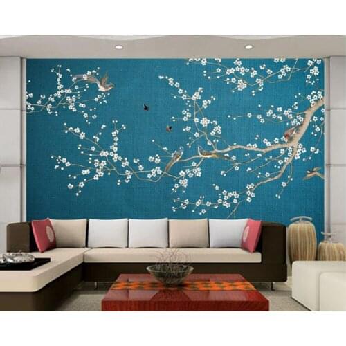 Chinese style flower and bird 3d wallpaper mural for living room TV sofa wall bedroom kitchen wall papers home decor restaurant