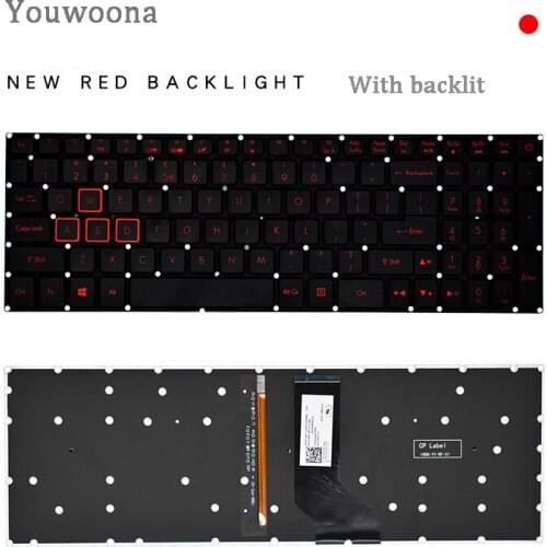 New Laptop Keyboard For ACER VX15 AN515-51/52 53 N16C7 N17C1 N17C7 VX5-591G